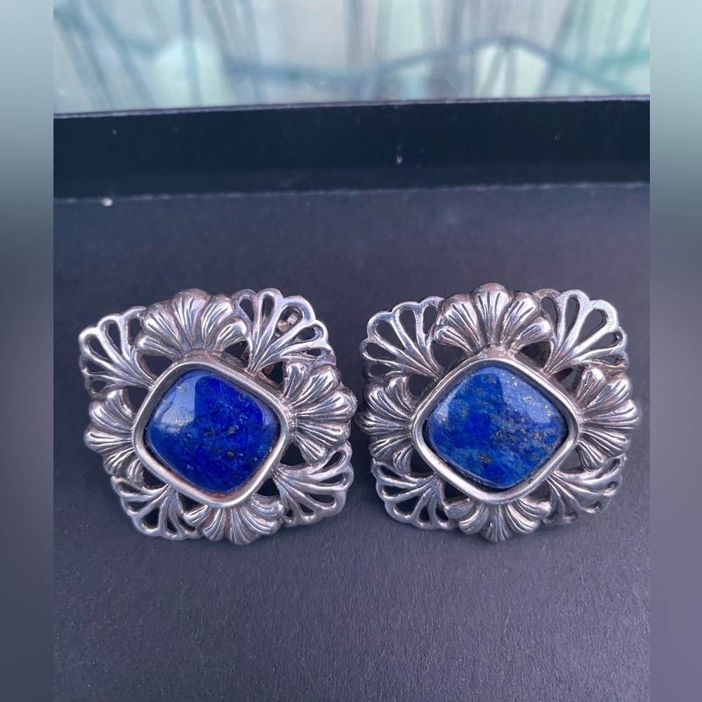STEPHEN DWECK vintage lapis & sterling silver earrings
